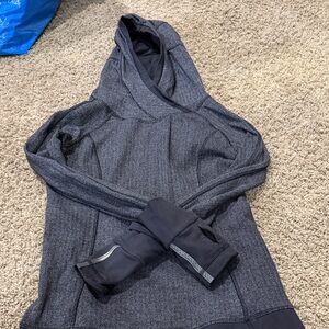 Lululemon herringbone Gray/black Hooded Sweatshirt
